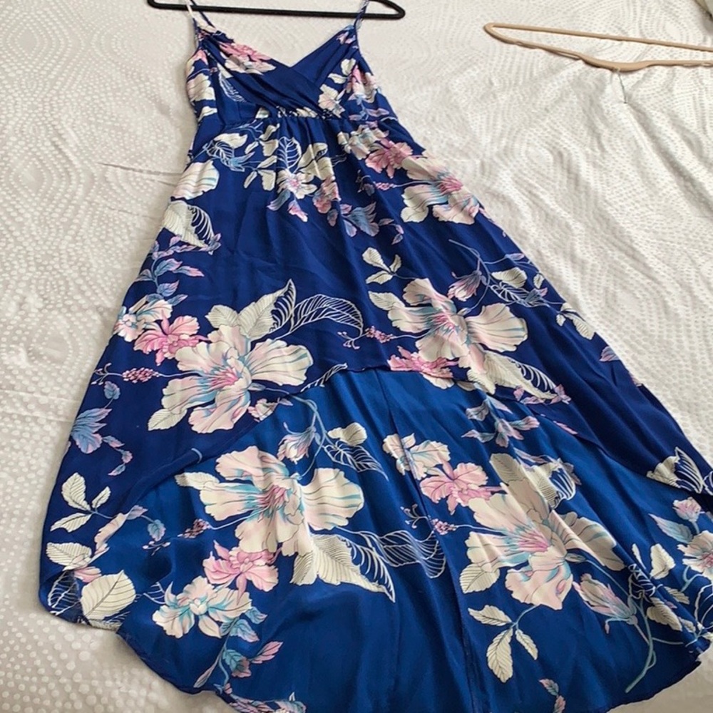 Yumi Kim “High Low” blue floral Cleo dress